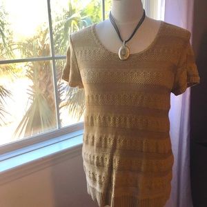 Jones New York Sport Scoop Neck Tan SS Sweater